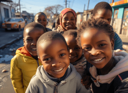 Enfants souriants dans une salle de classe